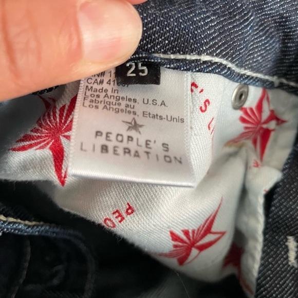 People's Liberation Anthropologie Bella Boot Cut Jeans Dark Wash Distressed - Picture 7 of 8